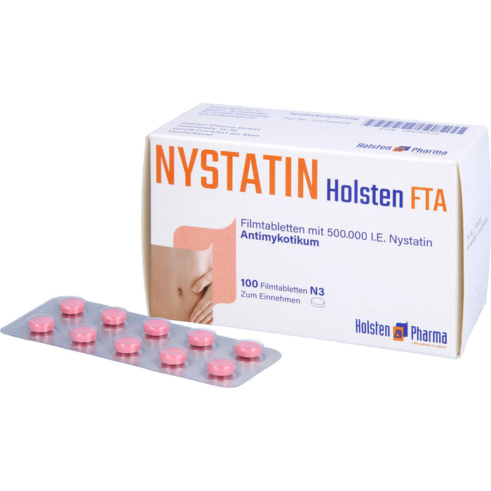 Nystatin Holsten FTA, Filmtabletten mit 500.000 I.E. Nystatin, 100 pc Tablettes