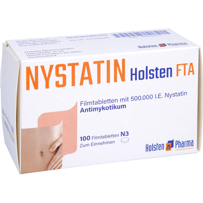 Nystatin Holsten FTA, Filmtabletten mit 500.000 I.E. Nystatin, 100 pc Tablettes