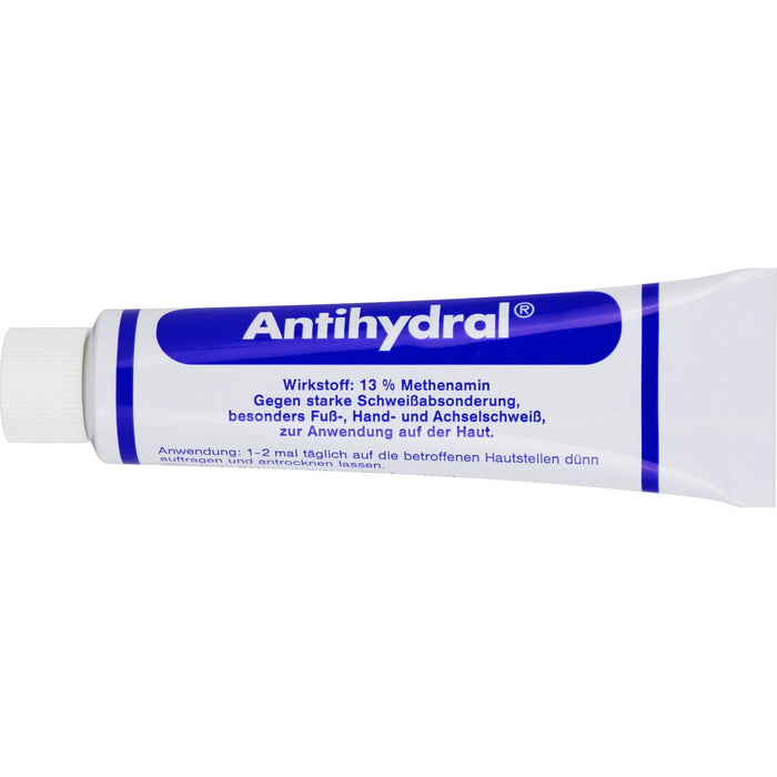 Antihydral 130 mg/g Methenamin Salbe gegen starken Schweißabsonderung, besonders Fuß-, Hand- und Achselschweiß, 70.0 g Salbe