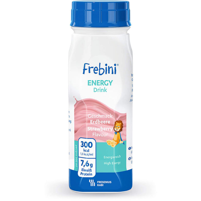 Frebini energy DRINK Erdbeere Trinkflasche, 4X200 ml FLU