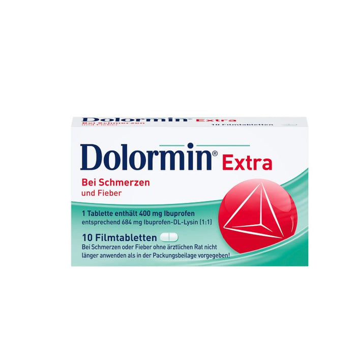 Dolormin extra Filmtabletten bei Schmerzen und Fieber, 10 pc Tablettes