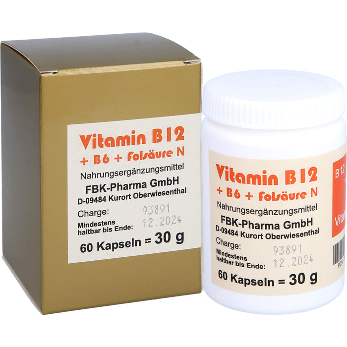 Bioxera Vitamin B12 + B6 + Folsäure N Kapseln, 60 pcs. Capsules