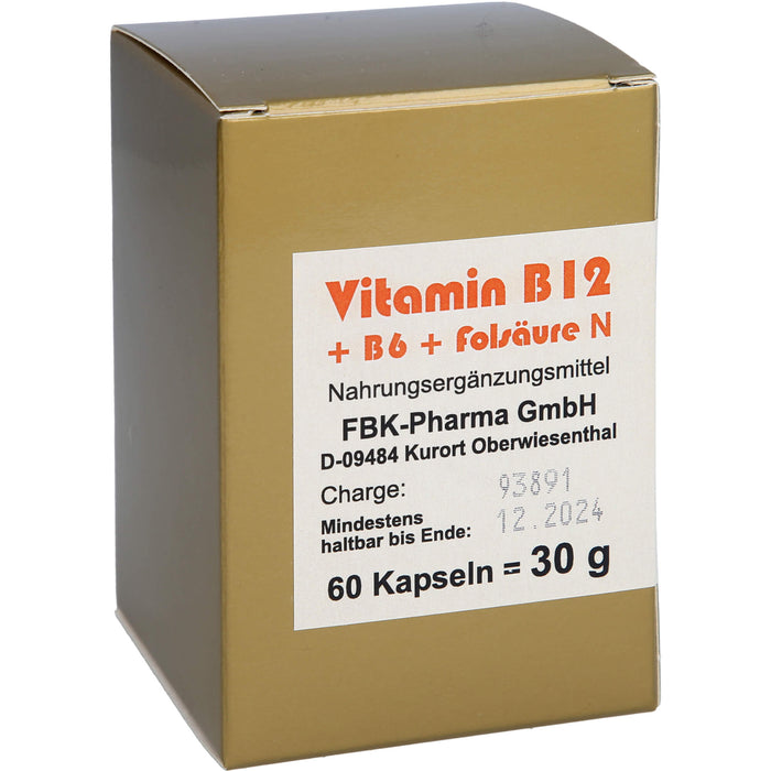 Bioxera Vitamin B12 + B6 + Folsäure N Kapseln, 60 pc Capsules