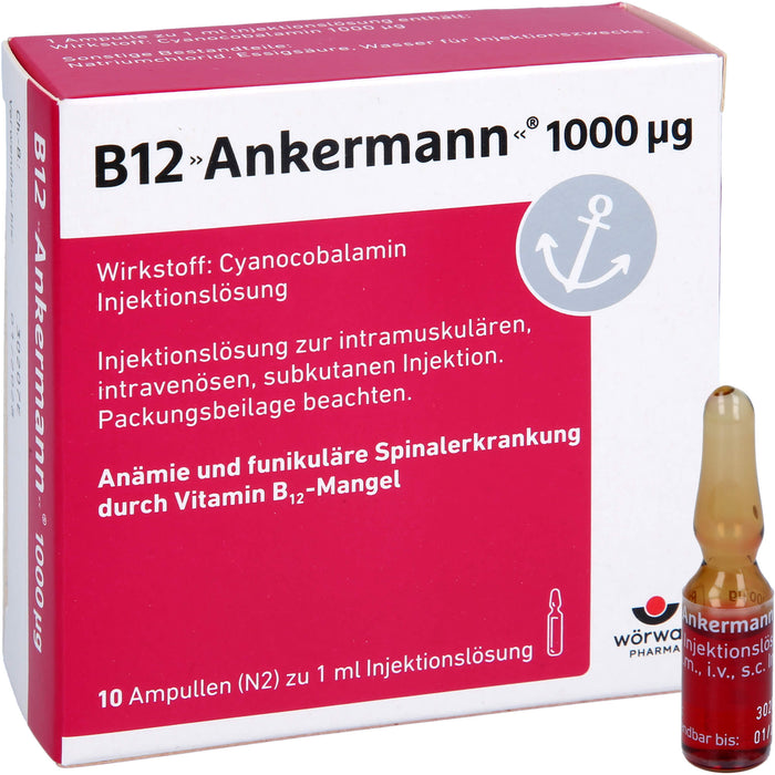 B12 Ankermann 1000 g Ampullen, 10 pcs. Ampoules apohealth - Gesundheit aus der Apotheke B12 Ankermann 1000 g Ampullen, 10 pcs. Ampoules apohealth - Gesundheit aus der Apotheke