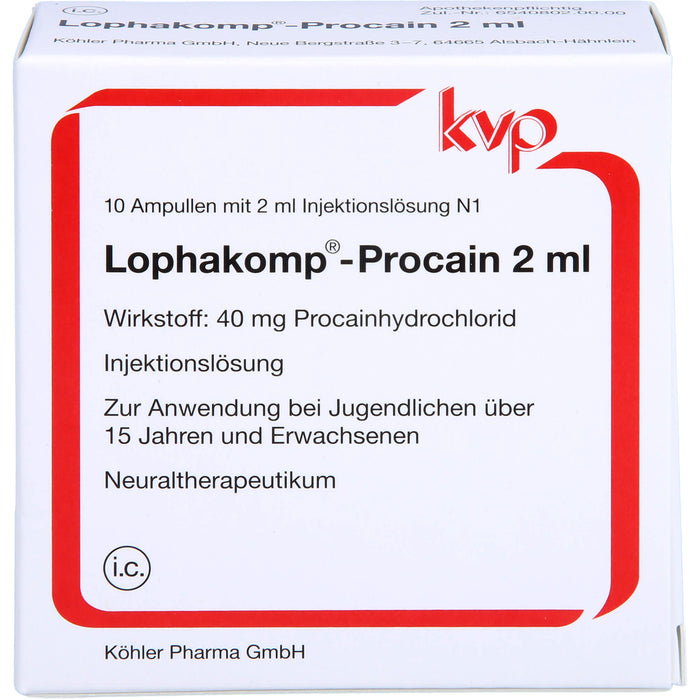 Lophakomp Procain 2 ml Ampullen, 10 pcs. Ampoules