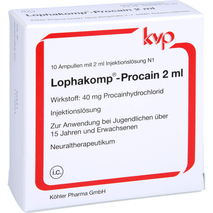 Lophakomp Procain 2 ml Ampullen, 10 pcs. Ampoules