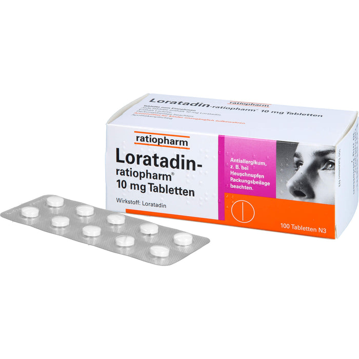 Loratadin-ratiopharm 10 mg Tabletten bei Allergien, 100 pcs. Tablets