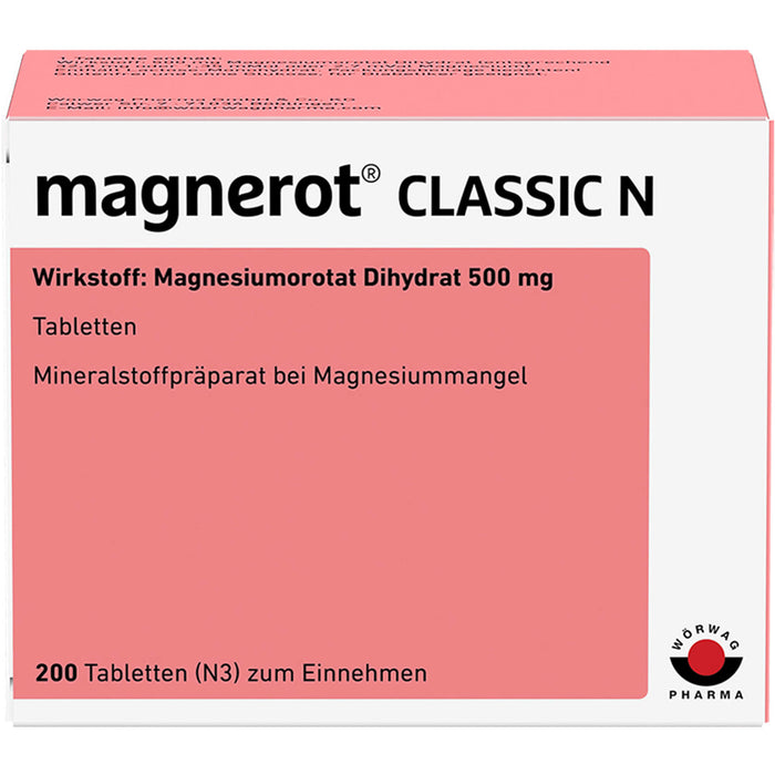magnerot Classic N Tabletten bei Magnesiummangel, 200 St. Tabletten