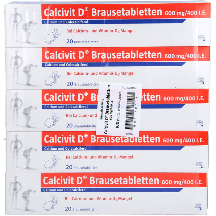 Calcivit D Brausetabletten 600 mg/400 I.E., 100 pc Tablettes