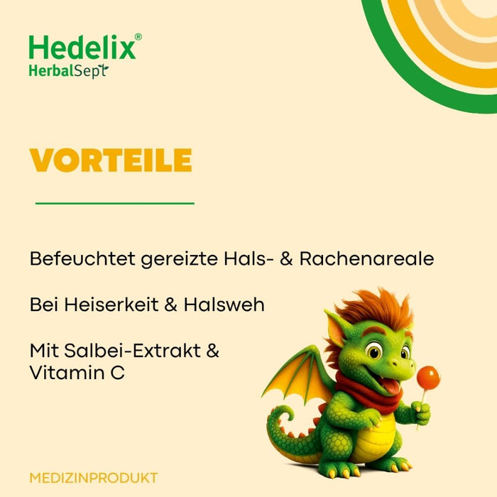 Hedelix HerbalSept Hals Lutscher Kids, 6 pcs. Lollipop