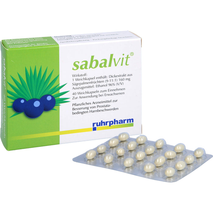 sabalvit Weichkapseln zur Besserung von Prostata-bedingten Harnbeschwerden, 40 pc Capsules