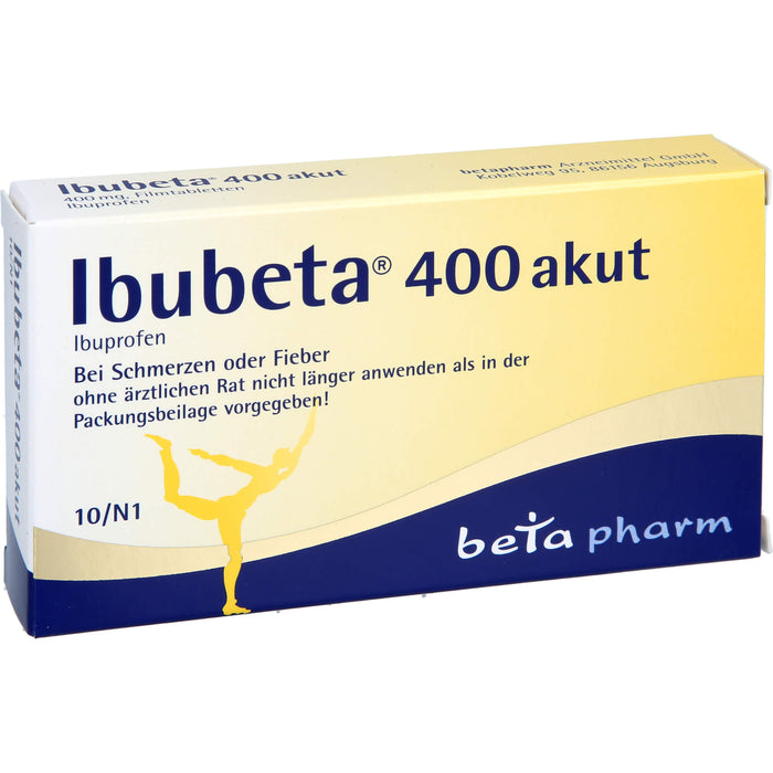 Ibubeta 400 akut Filmtabletten, 10 pc Tablettes