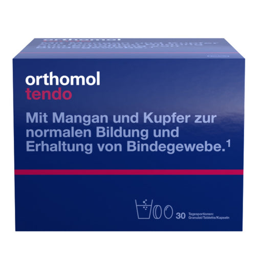 Orthomol Tendo - Mikronährstoffe für die normale Bildung und den Erhalt von Bindegewebe - mit Mangan und Kupfer - Granulat/Tablette/Kapseln, 30 St. Tagesportionen