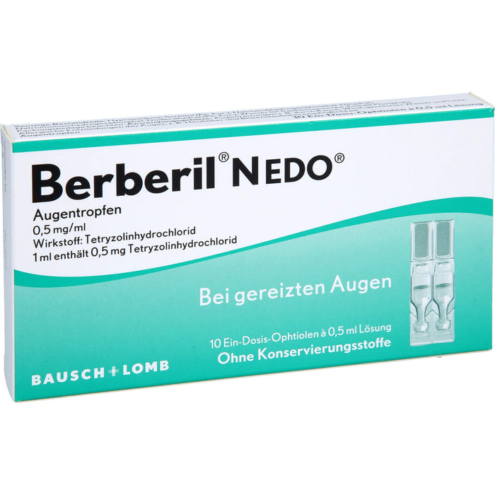 Berberil N EDO Augentropfen bei gereizten Augen, 10 pcs. Single-dose pipettes