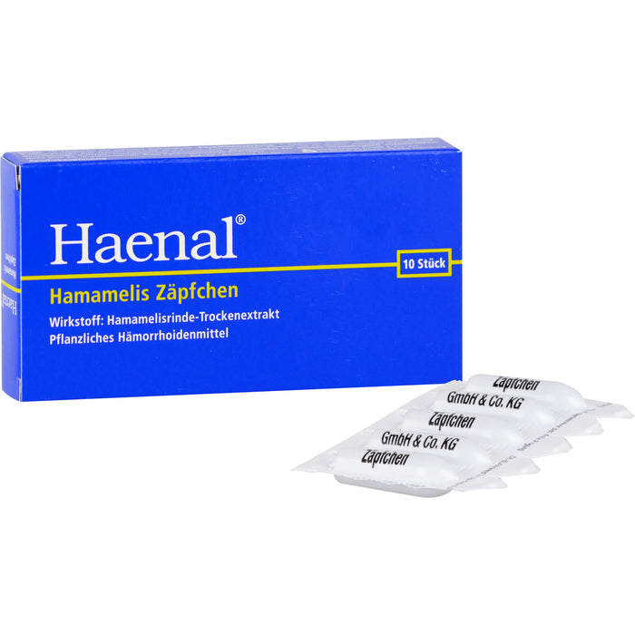 Haenal Hamamelis Zäpfchen Hämorrhoidenmittel, 10 pc Suppositoires