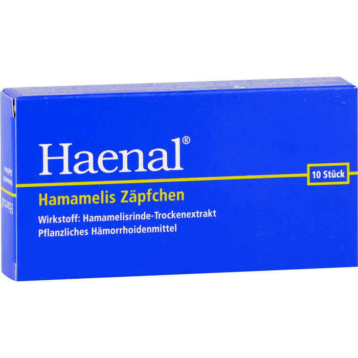 Haenal Hamamelis Zäpfchen Hämorrhoidenmittel, 10 pc Suppositoires