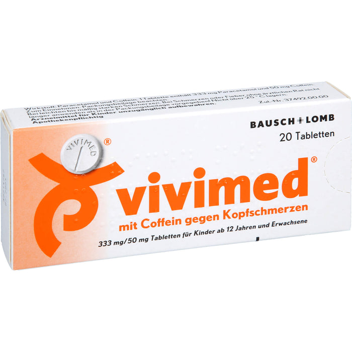 vivimed mit Coffein gegen Kopfschmerzen Tabletten, 20 St. Tabletten