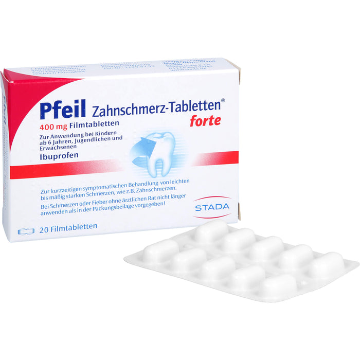 Pfeil Zahnschmerz-Tabletten forte 400 mg Ibuprofen, 20 St. Tabletten