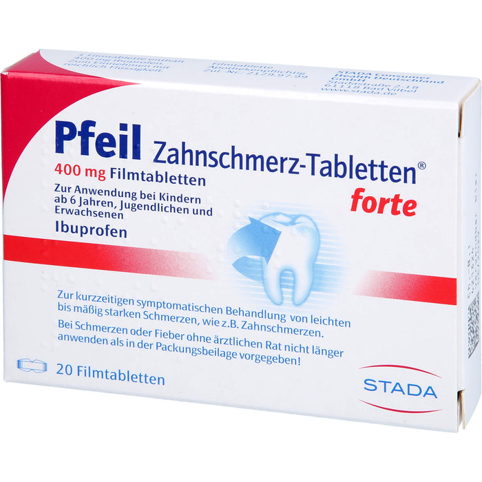 Pfeil Zahnschmerz-Tabletten forte 400 mg Ibuprofen, 20 pcs. Tablets