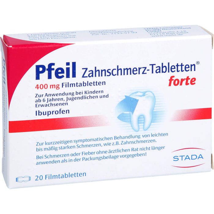 Pfeil Zahnschmerz-Tabletten forte 400 mg Ibuprofen, 20 pcs. Tablets
