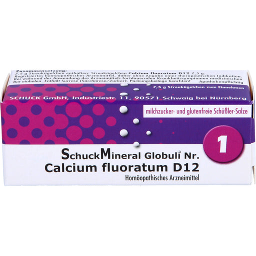 Schuckmineral Globuli 1 Calcium fluoratum D12, 7.5 g Globuli