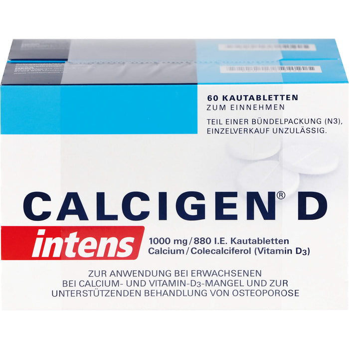 Calcigen D intens 1000 mg / 880 I.E. Kautabletten bei Calcium- und Vitamin D3-Mangel, 120 pc Tablettes