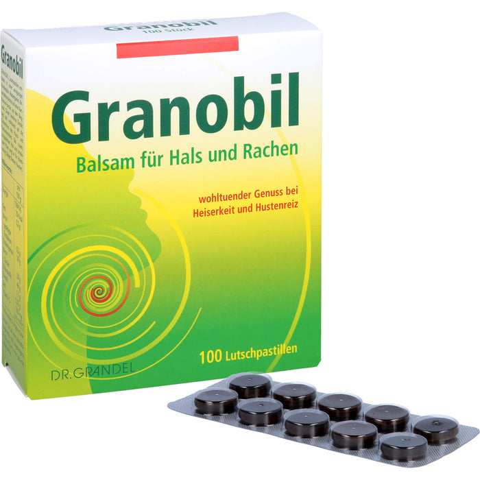 Granobil Lutschpastillen bei Heiserkeit und Hustenreiz, 100 pc Pastilles