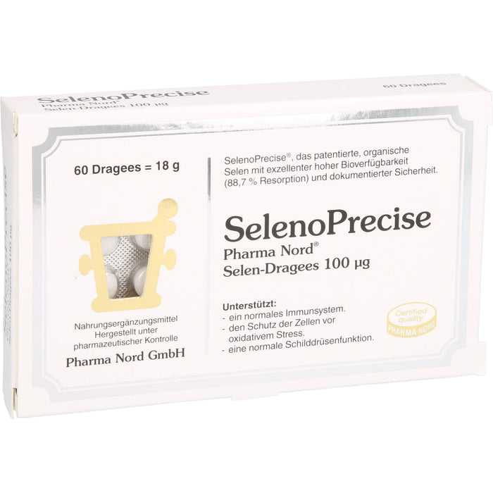 Pharma Nord SelenoPrecise 100ug Selen Dragees unterstützt ein normales Immunsystem, 60 pcs. Tablets