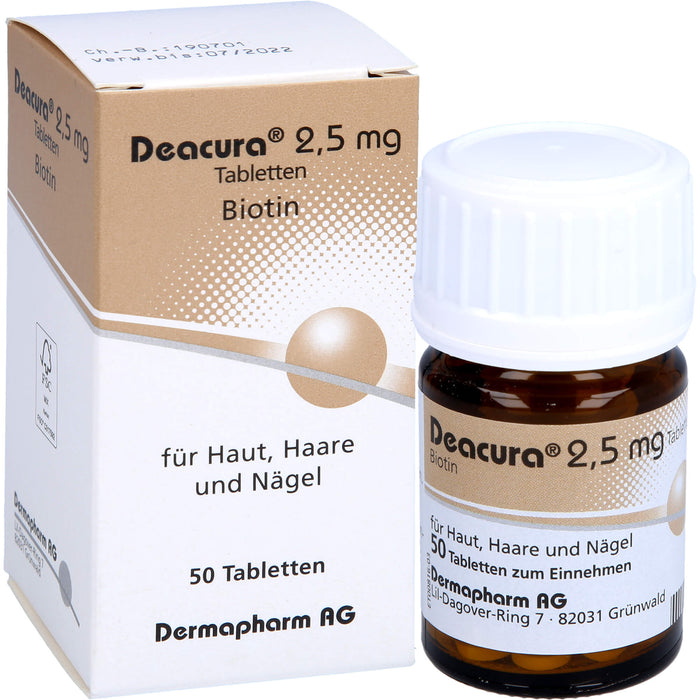 Deacura 2,5 mg Tabletten für Haut, Haare und Nägel, 50 pcs. Tablets