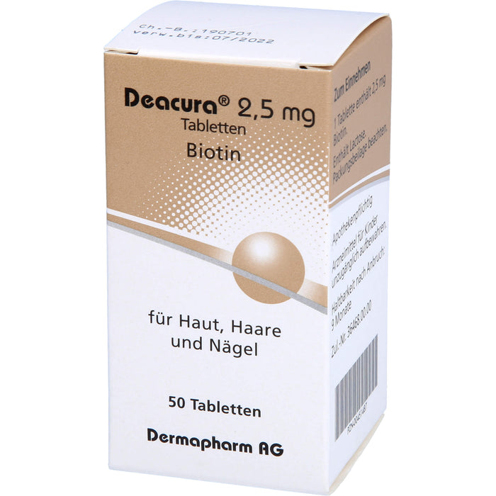 Deacura 2,5 mg Tabletten für Haut, Haare und Nägel, 50 pcs. Tablets