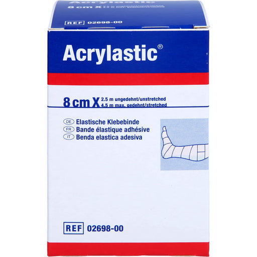 Acrylastic elastische Klebebinde 2,5 m x 8 cm für empfindliche Haut, 1 St. Binde