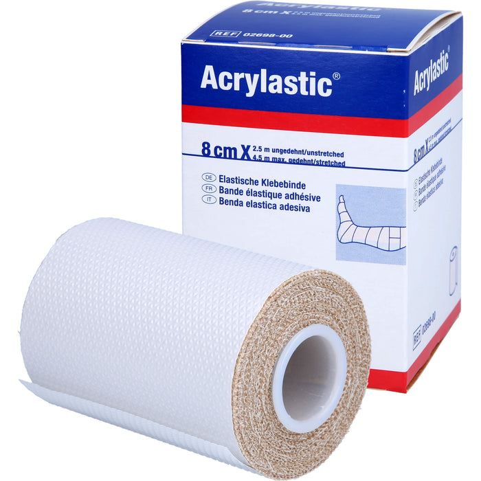 Acrylastic elastische Klebebinde 2,5 m x 8 cm für empfindliche Haut, 1 pc Bandage
