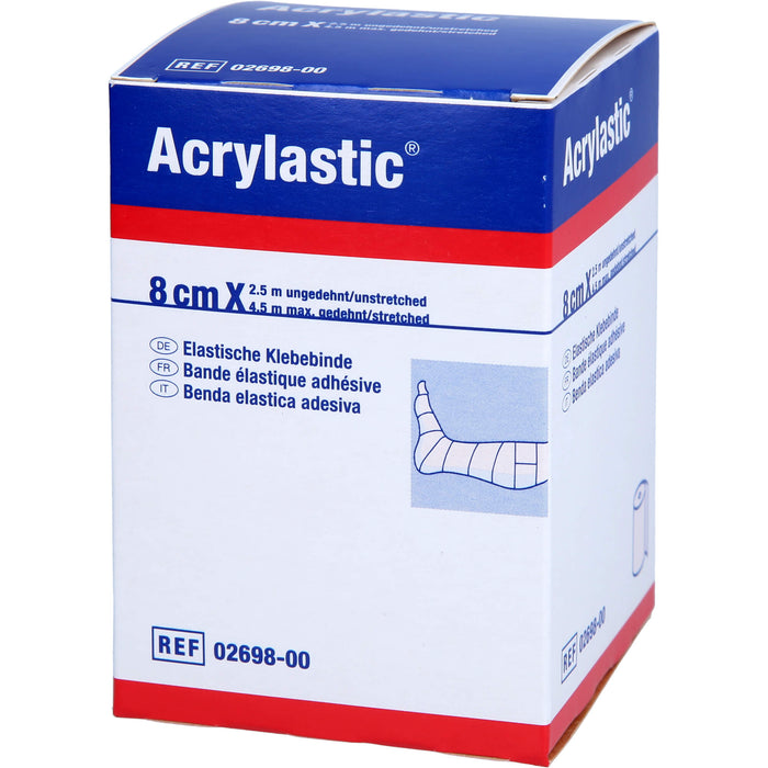 Acrylastic elastische Klebebinde 2,5 m x 8 cm für empfindliche Haut, 1 pc Bandage