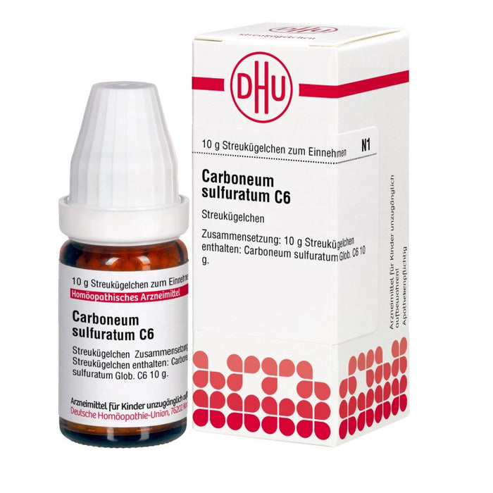 Carboneum sulfuratum C6 DHU Globuli, 10 g Globules