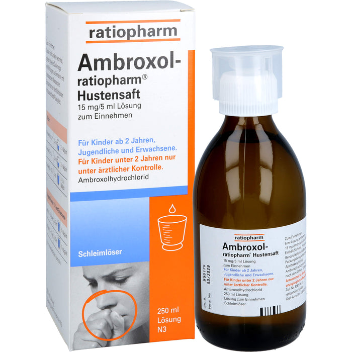 Ambroxol-ratiopharm Hustensaft Schleimlöser, 250 ml Lösung