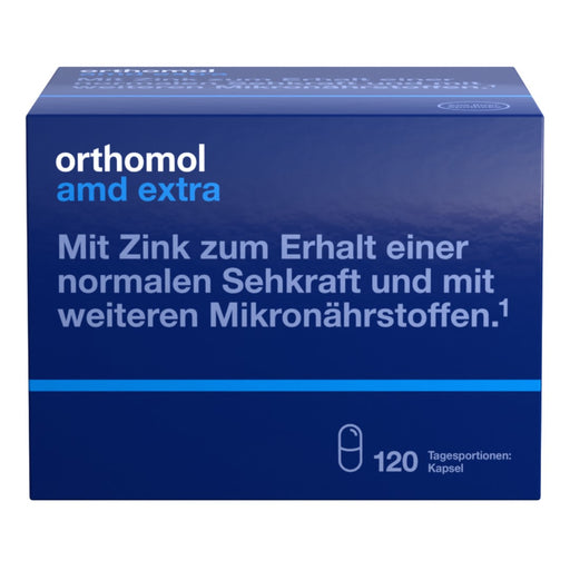 Orthomol AMD extra - Mikronährstoffe für den Erhalt normaler Sehkraft - mit Zink, Lutein und Zeaxanthin, 120 St. Tagesportionen