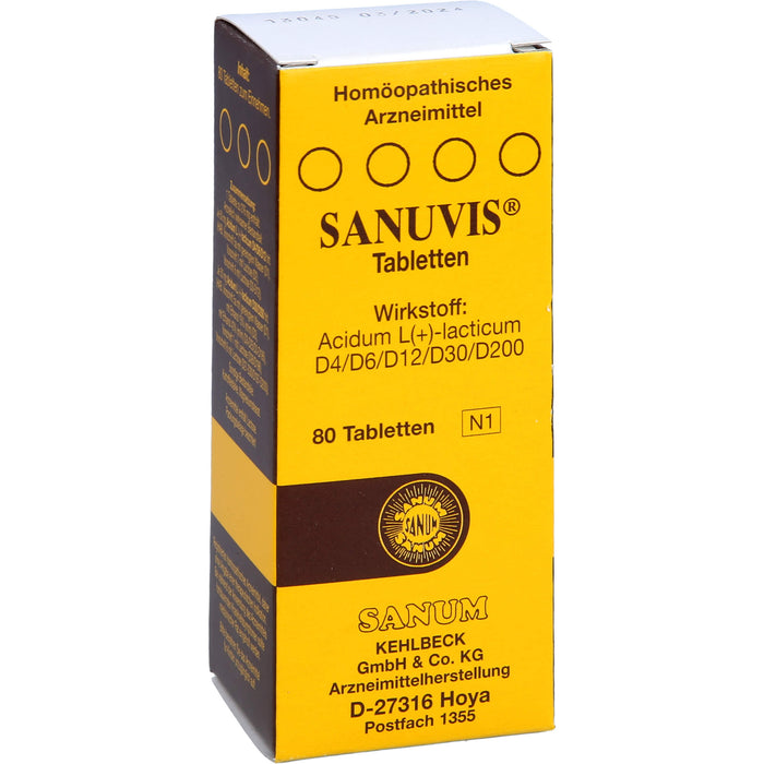SANUM-KEHLBECK Sanuvis Tabletten, 80 pcs. Tablets
