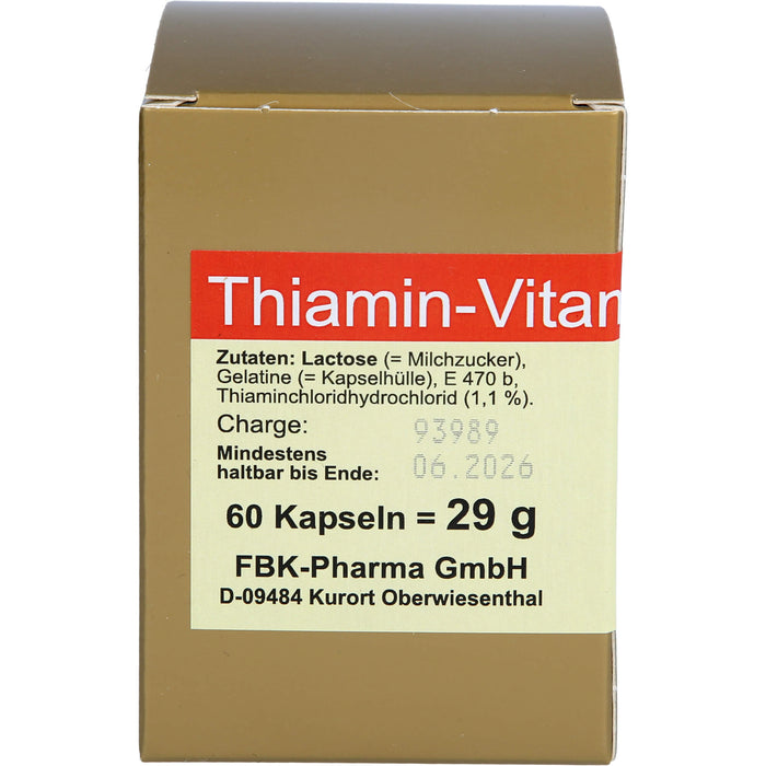 FBK-Pharma Thiamin Vitamin B1 Kapseln, 60 St. Kapseln