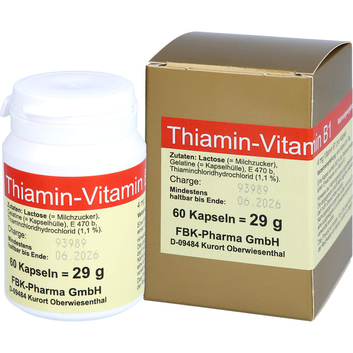 FBK-Pharma Thiamin Vitamin B1 Kapseln, 60 St. Kapseln