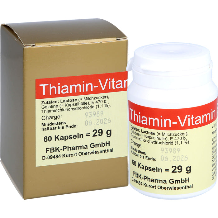 FBK-Pharma Thiamin Vitamin B1 Kapseln, 60 St. Kapseln