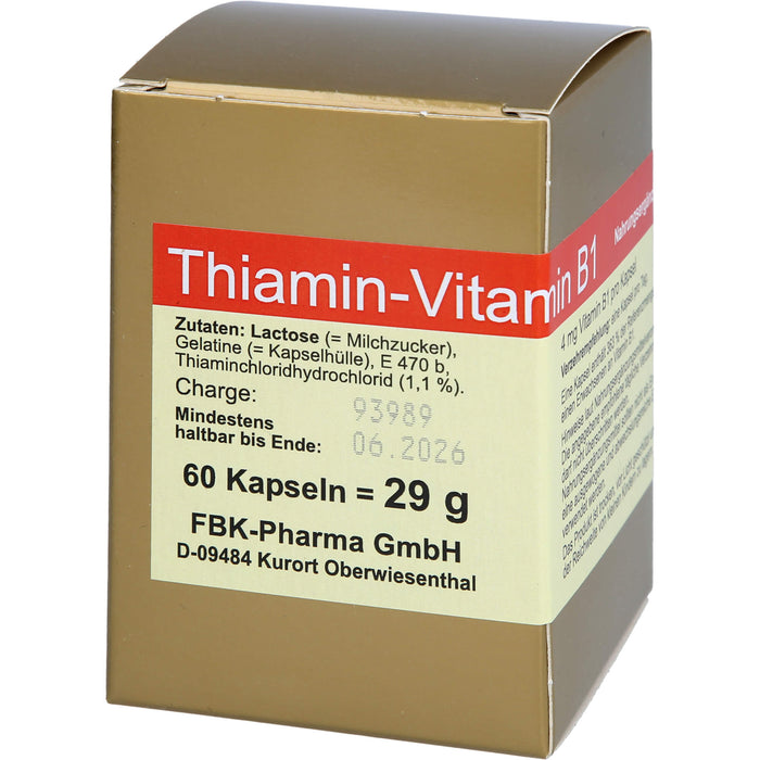 FBK-Pharma Thiamin Vitamin B1 Kapseln, 60 St. Kapseln