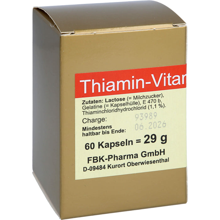 FBK-Pharma Thiamin Vitamin B1 Kapseln, 60 St. Kapseln