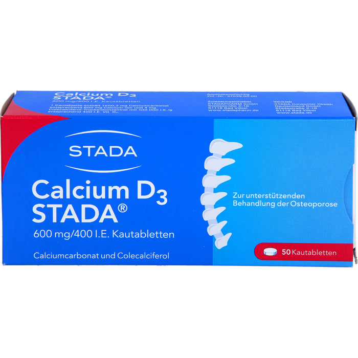 STADA Calcium D3 600 mg/400 I.E. Kautabletten, 50 St. Tabletten