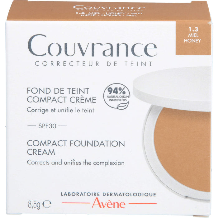 Avène Couvrance Kompakt Creme-Make-Up Honig 1.3 mit LSF 30, 8.5 g Creme