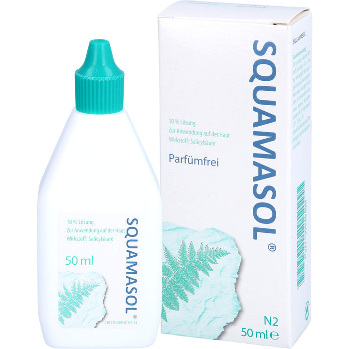 Squamasol 10 % Lösung zur Lösung von Schuppen und Krusten bei Kopfhauterkrankungen, 50 ml Solution