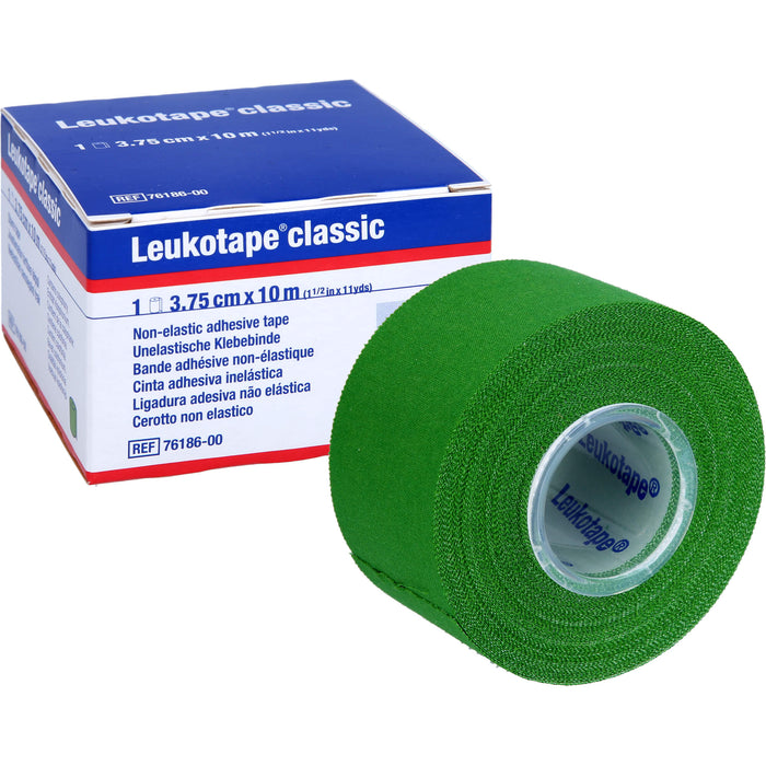 Leukotape classic 3,75 cm x 10 m grün unelastisches Tape, 1 pcs. Bandage