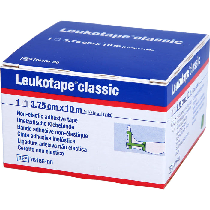 Leukotape classic 3,75 cm x 10 m grün unelastisches Tape, 1 pcs. Bandage