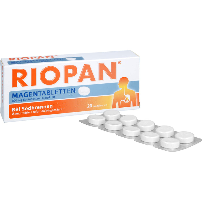 RIOPAN Magentabletten bei Sodbrennen Kautabletten, 20 pc Tablettes