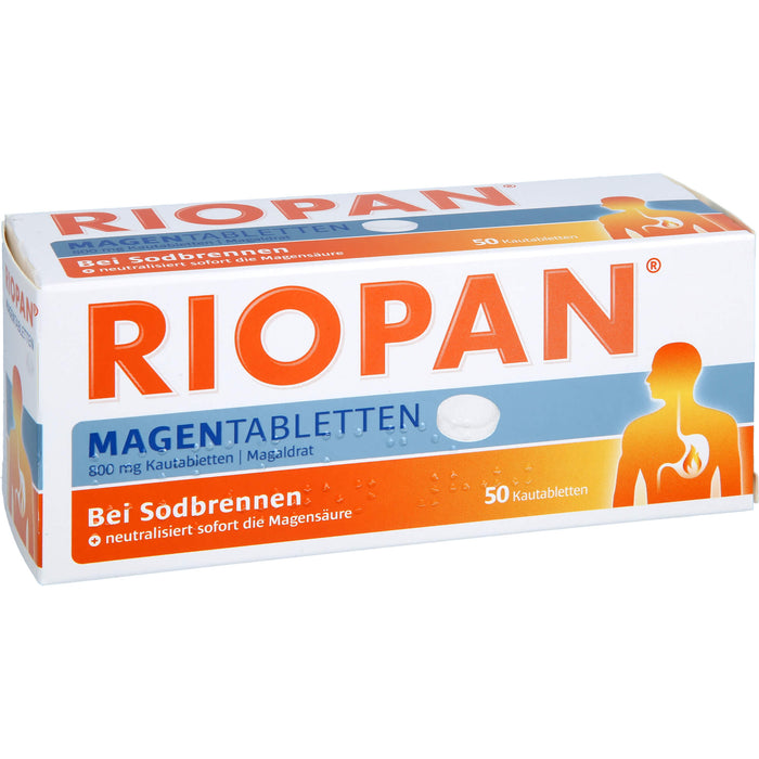 RIOPAN Magentabletten bei Sodbrennen Kautabletten, 50 pc Tablettes