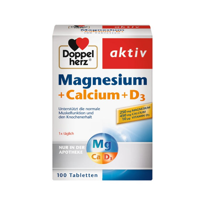 Doppelherz Magnesium + Calcium + D3, 100 St TAB